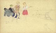 Joseph E.Southall Figures on the Beach china oil painting artist